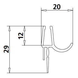Kermi 2534773 spatwaterdichting 1 x 98,5cm - 5mm