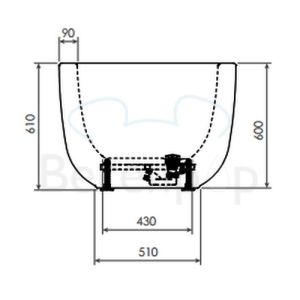 Clou InBe IB0540102 vrijstaand bad 180x85 acryl wit