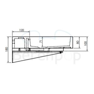 Clou Wash Me CL0213039 dubbele wastafel 110x42cm aluite wit