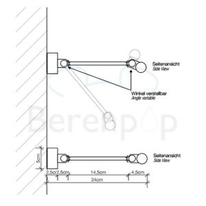 Decor Walther 0317603 DIM 40 wandlamp 40cm geborsteld nikkel