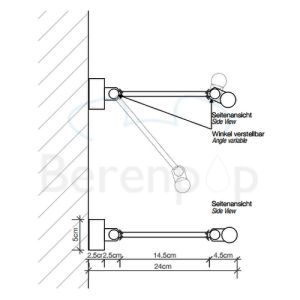 Decor Walther 0317703 DIM 60 wandlamp 60cm geborsteld nikkel