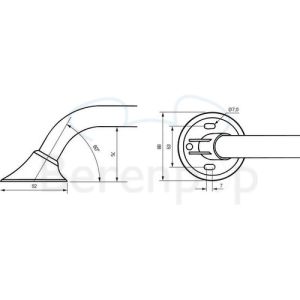 Handicare (Linido) LI2611003102 wandbeugel 90° 500x1000mm staal gecoat wit