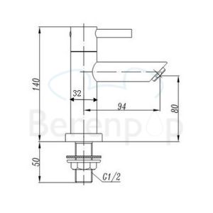 San4U 2505035 One Pack Mini Beta fonteinset wit keramiek/ chroom