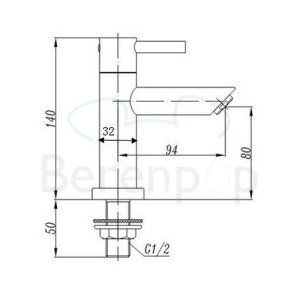 San4U 2512035 One Pack Mini-Block (links) fonteinset wit keramiek/ chroom
