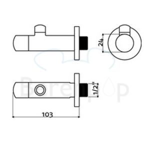 Clou InBe HIMA21027 design hoekstopkraan rvs geborsteld