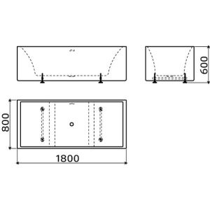 Clou InBe IB0540305 vrijstaand bad 180x80 wit
