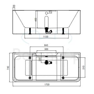 Clou InBe IB0540506 bad wandmodel 172x74 acryl wit