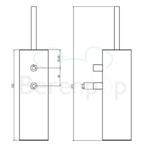 Clou Sjokker SJ09260024101 toiletborstelgarnituur wand RVS geborsteld