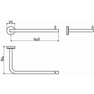 Clou Slim CL090303041 toiletrolhouder zonder klep rvs geborsteld