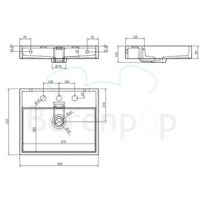 Clou Wash Me CL0201030 wastafel 50x42cm keramiek wit