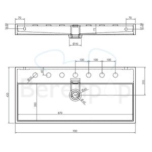 Clou Wash Me CL0201034 wastafel 90x42cm keramiek wit