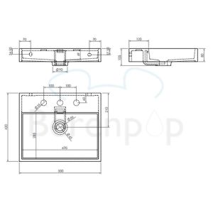 Clou Wash Me CL0213030 wastafel 50x42cm aluite wit