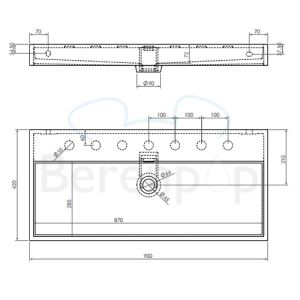 Clou Wash Me CL0213034 wastafel 90x42cm aluite wit