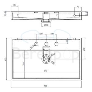 Clou Wash Me CL0230032 wastafel 70x42cm keramiek mat zwart