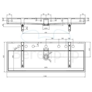 Clou Wash Me CL0230038 wastafel 110x42cm keramiek mat zwart