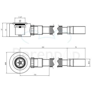 Clou Wash Me CL0653021 meubelsifon (t.b.v. Wash Me meubilair) chroom