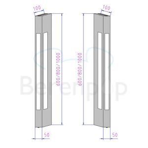 Decor Walther 0300500 BLOC 60 wandlamp 60x5cm chroom