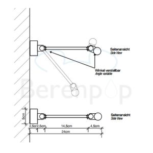 Decor Walther 0317500 DIM 20 wandlamp 20cm chroom