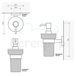 Decor Walther Basic 0530860 BA WSP zeepdispenser wit gesatineerd glas/ mat zwart
