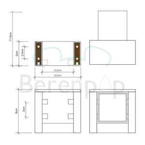 Decor Walther Brick 0591905 BK WMG glashouder zwart porselein/ chroom