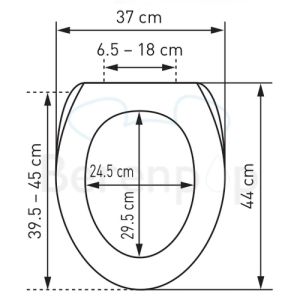 Diaqua Formica 31166741 toiletzitting met deksel wit