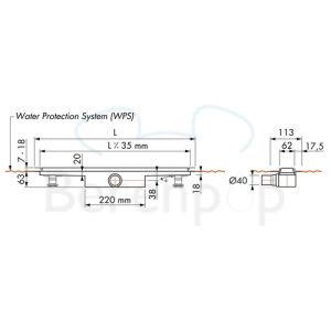 Easy Drain Compact 30 TAF EDCOMTAF70030 douchegoot 70cm zijuitloop