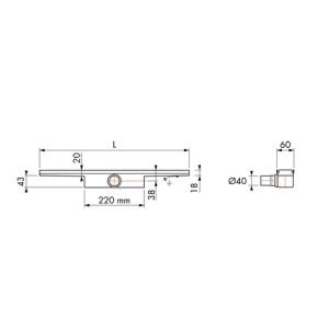 Easy Drain Compact 30 Zero EDCOMZ120030 douchegoot 120cm zijuitloop