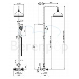 Fima Carlo Frattini Elizabeth F50852SN opbouw douchekraan 2-greeps met doucheset geborsteld nikkel