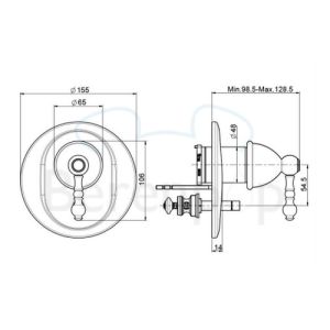 Fima Carlo Frattini Elizabeth/ Epoque F5089X2OR inbouw bad/ douchekraan 1-greeps met 2 weg omstelling (2 uitgangen) goud