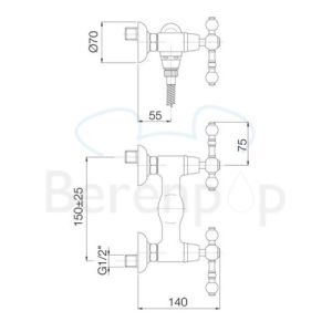 Fima Carlo Frattini Epoque F50551BR opbouw douchekraan 2-greeps brons