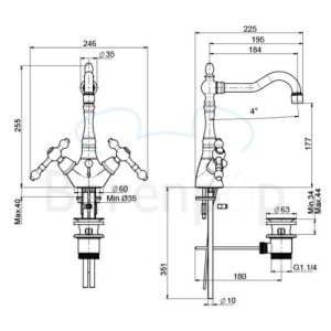 Fima Carlo Frattini Epoque F5061CR wastafelkraan 2-greeps chroom