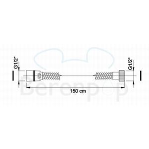 Fima Carlo Frattini F2021CR doucheslang 150cm chroom