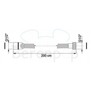 Fima Carlo Frattini F2022SN doucheslang 200cm geborsteld nikkel