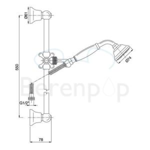 Fima Carlo Frattini F20443CR glijstangset met handdouche chroom