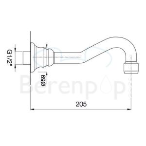 Fima Carlo Frattini F2157CR wanduitloop 1/2