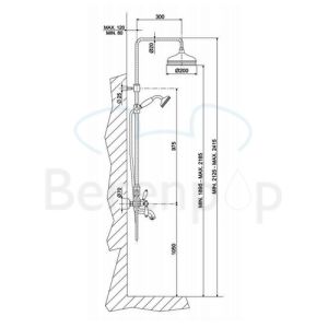 Fima Carlo Frattini Herend F54042SN badkraan opbouw 2-greeps met doucheset geborsteld nikkel