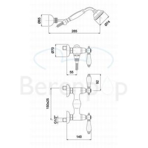 Fima Carlo Frattini Herend F5405OR opbouw douchekraan 2-greeps met garnituur goud