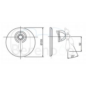 Fima Carlo Frattini Herend F5409X1OR inbouw douchekraan 1-greeps zonder omstelling (1 uitgang) goud