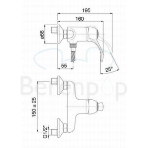 Fima Carlo Frattini Lamp F33051CR opbouw douchekraan 1-greeps chroom