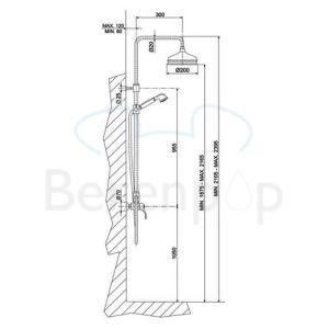 Fima Carlo Frattini Lamp F33052BR opbouw douchekraan 1-greeps met doucheset brons
