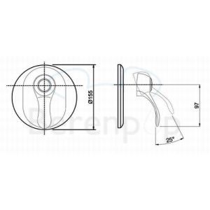 Fima Carlo Frattini Lamp F3309X1CR inbouw douchekraan 1-greeps zonder omstelling (1 uitgang) chroom