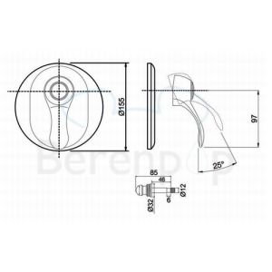 Fima Carlo Frattini Lamp F3309X2BR inbouw bad/ douchekraan 1-greeps met 2 weg omstelling (2 uitgangen) brons
