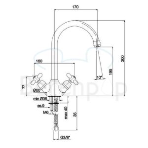 Fima Carlo Frattini Olivia F5007BR keukenkraan 2-greeps brons