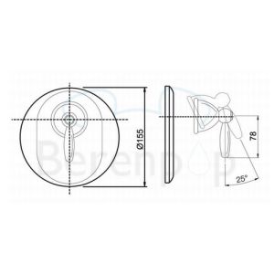 Fima Carlo Frattini Olivia F5009X1CR inbouw douchekraan 1-greeps zonder omstelling (1 uitgang) chroom