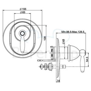 Fima Carlo Frattini Olivia F5009X2BR inbouw bad/ douchekraan 1-greeps met 2 weg omstelling (2 uitgangen) brons