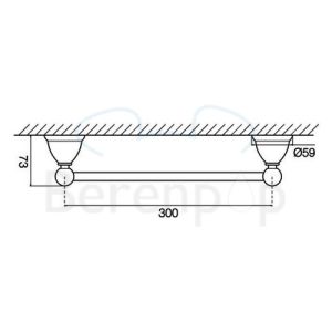 Fima Carlo Frattini Style F604030SN handdoekhouder 30cm geborsteld nikkel