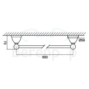 Fima Carlo Frattini Style F604060BR handdoekhouder 60cm brons