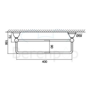 Fima Carlo Frattini Style F604140CR handdoekhouder dubbel 40cm chroom