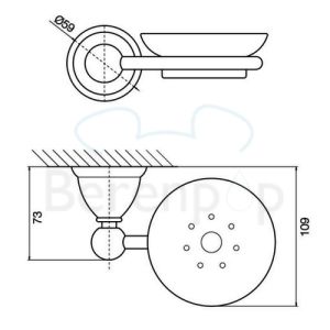 Fima Carlo Frattini Style F60432SN zeephouder wit gesatineerd glas/ geborsteld nikkel
