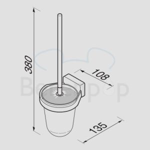 Geesa Bloq 7010 toiletborstelhouder (witte borstelkop) chroom